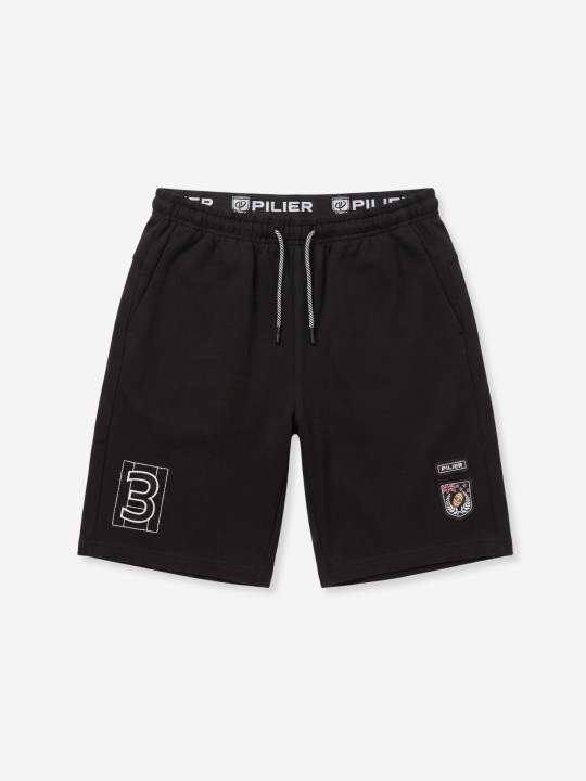 Bermuda en molleton avec ceinture confort élastiquée – Noir