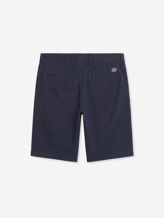 Bermuda chino en coton stretch et finitions imprimées rugby – Bleu marine