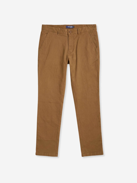 Pantalon chino parfait en coton-élasthanne stretch – Marron