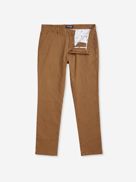 Pantalon chino parfait en coton-élasthanne stretch – Marron