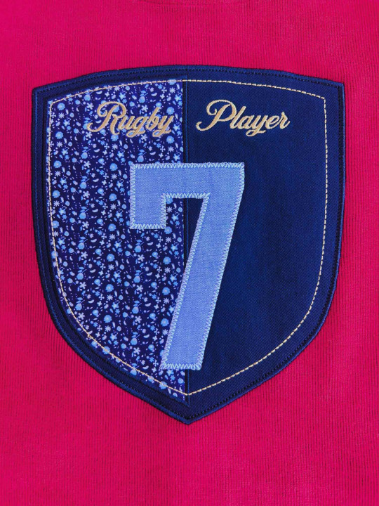 Sweat zippé en maille épaisse à col montant « 7 rugby player » - Bordeaux
