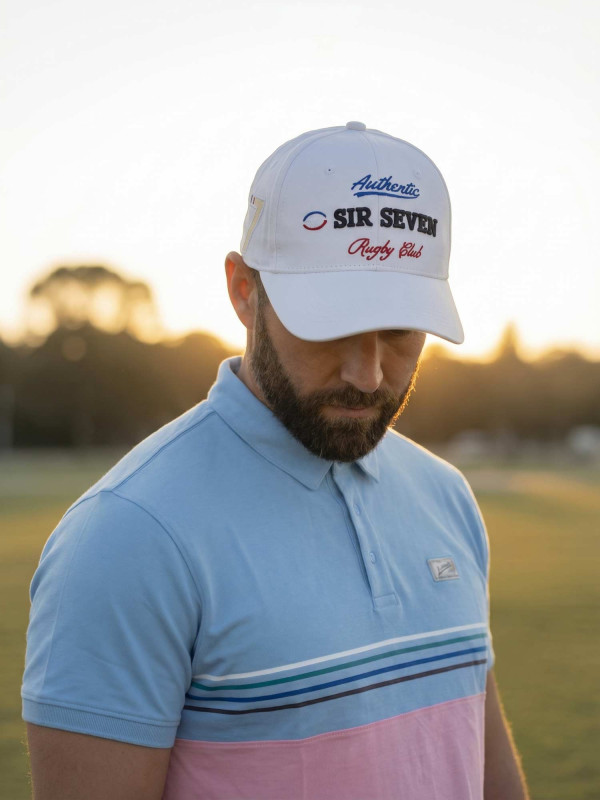 Casquette brodée en coton S7 Rugby - Blanc