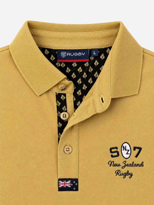 Polo à manches courtes S7 Rugby « New Zealand Club » - Beige