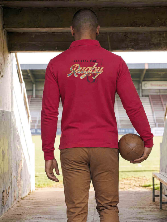 Polo à manches longues avec dos brodé « National Club S7 Rugby » - Bordeaux