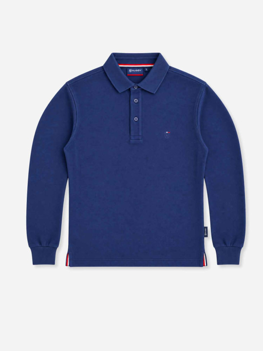 Polo à manches longues avec dos brodé « National Club S7 Rugby » - Bleu marine