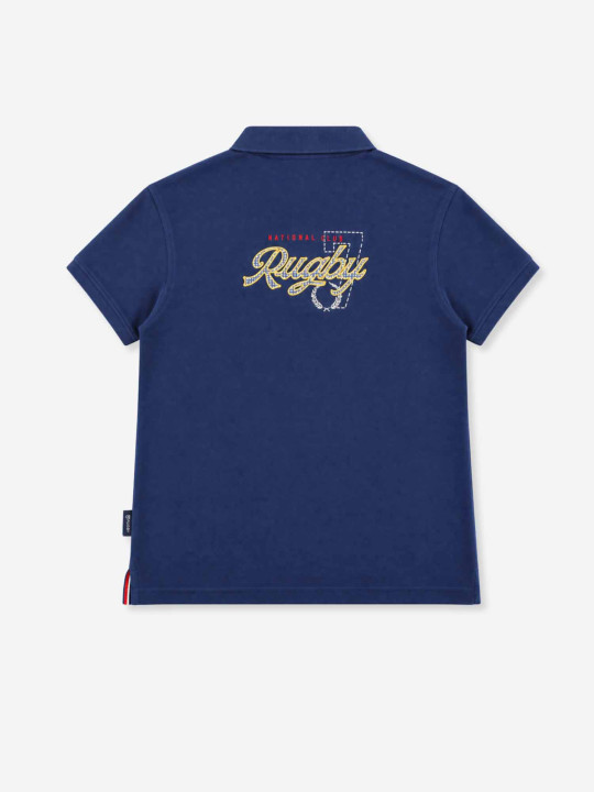 Polo à manches courtes avec dos brodé « National Club S7 Rugby » - Bleu marine