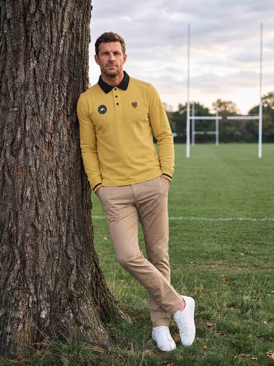 Polo à manches longues « Rugby New Zealand - Maori Heritage » - Beige