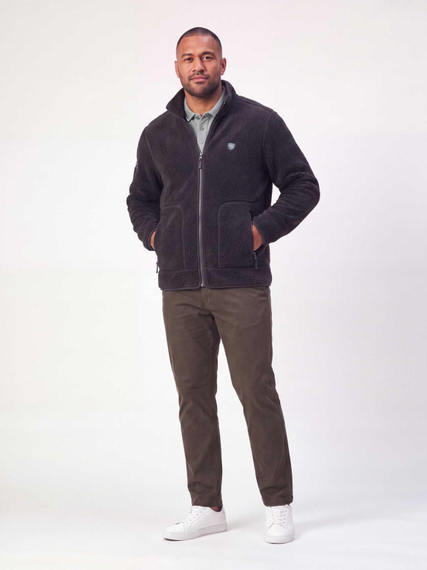 Veste polaire S7 Rugby en polyester recyclé - Noir