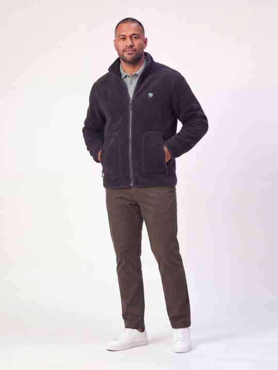 Veste polaire S7 Rugby en polyester recyclé - Noir