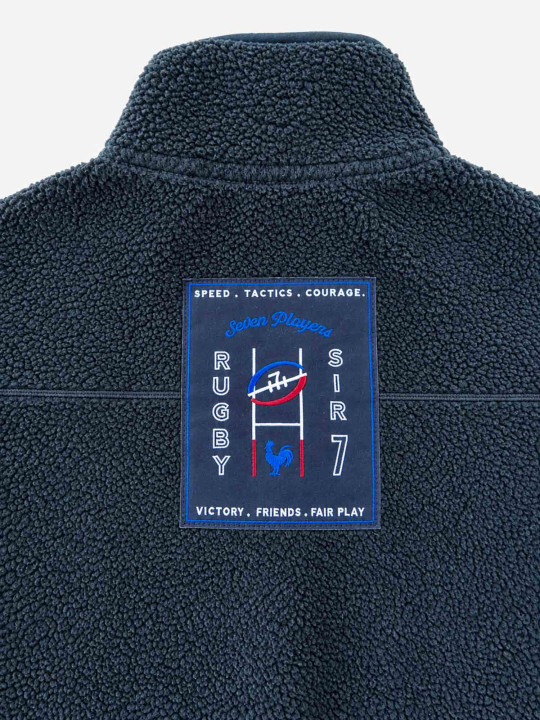 Veste polaire S7 Rugby en polyester recyclé - Noir