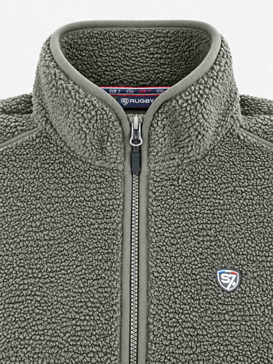 Veste polaire S7 Rugby en polyester recyclé - Kaki