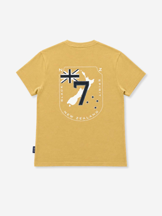 T-shirt manches courtes imprimé « Black spirit - New Zealand » - Beige