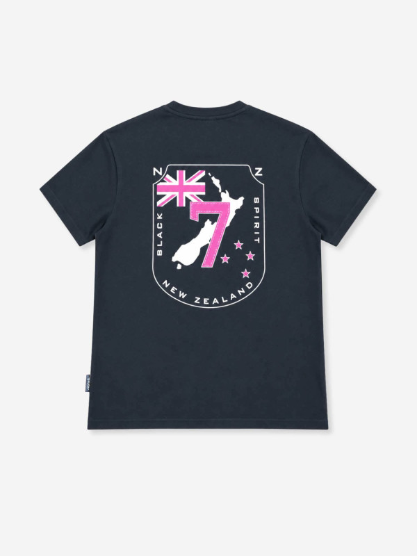 T-shirt manches courtes imprimé « Black spirit - New Zealand » - Noir