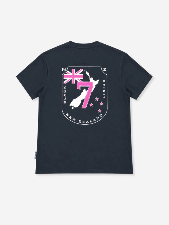 T-shirt manches courtes imprimé « Black spirit - New Zealand » - Noir