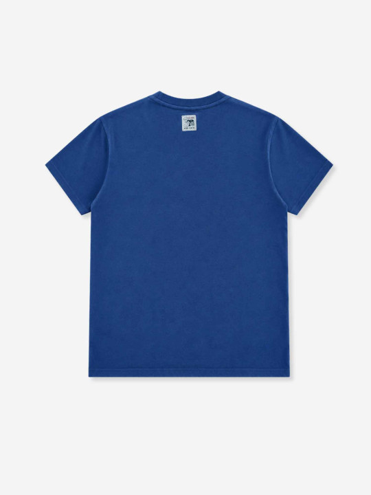 T-shirt grandes tailles brodé à manches courtes Pilier Rugby player – Bleu marine