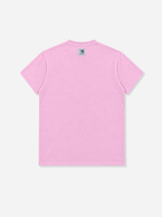 T-shirt grandes tailles brodé à manches courtes Pilier Rugby player - Rose