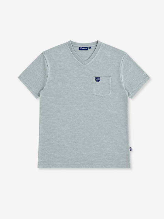 T-shirt grandes tailles imprimé à manches courtes et col V - Kaki